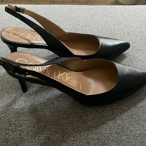 Calvin Klein Leather Slingback Heels